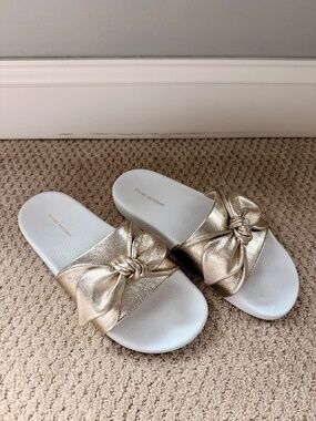 Stuart Weitzman Gold Beach Pool Sandal